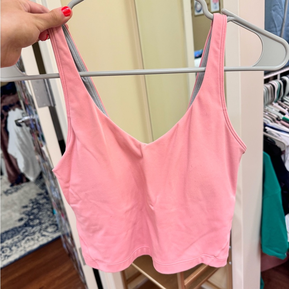 Shein “Glowmode” tank with built-in bra. Medium. More pale pink than pictured